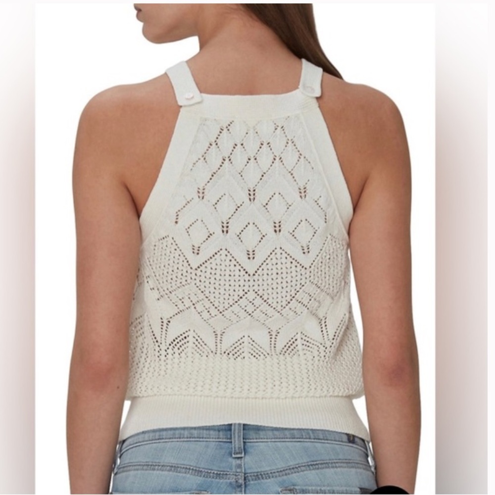 NWT 7 For All Mankind Crochet Vibrant Ecru Tank Top - Picture 2 of 5